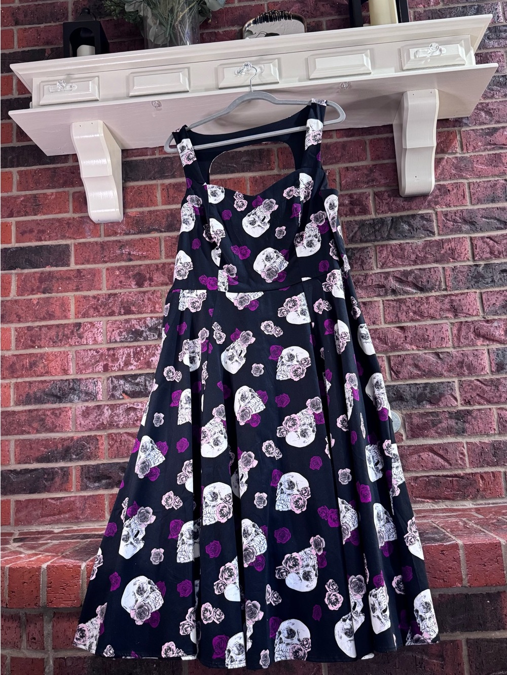 NWOT torrid SIZE 16 Rockabilly WhimsiGoth Midi Dress with skulls & roses